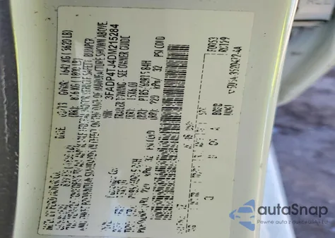 2013 Ford Fiesta S z USA, uszkodzony, nr VIN 3FADP4TJ4DM215284